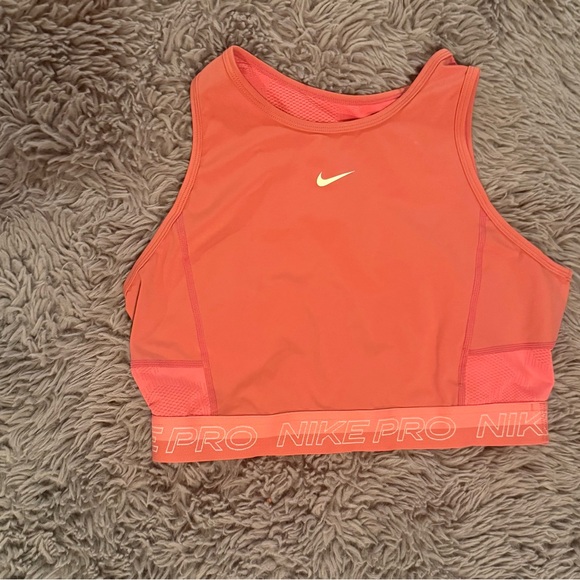 Nike Vibrant pinkish Orange Activewear Top medium - Picture 2 of 4